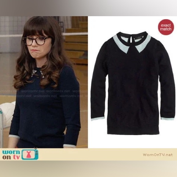 J. Crew Sweaters - J Crew Navy Sweater w/Faux Collar